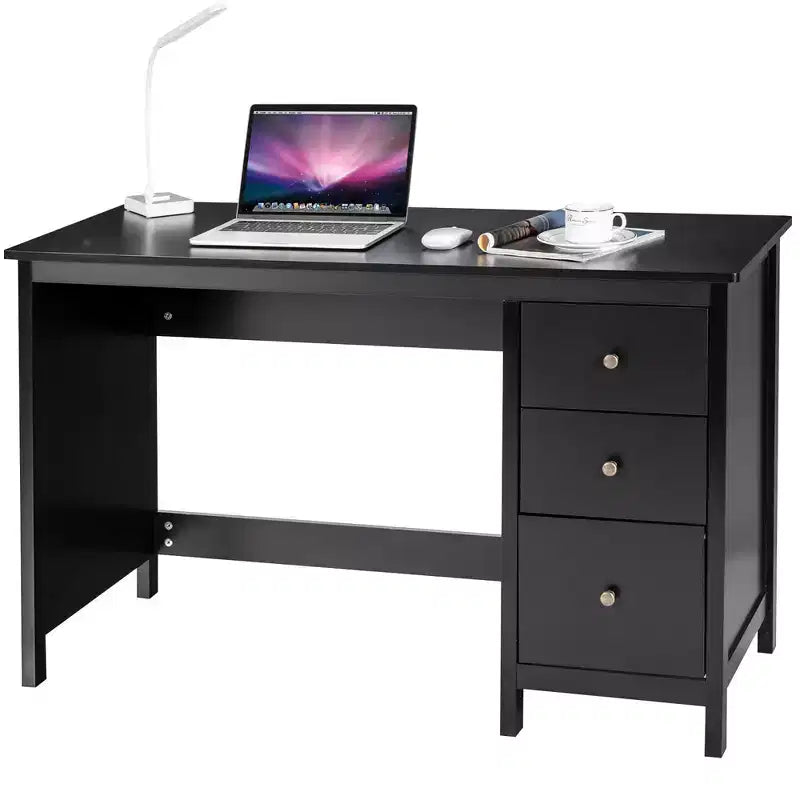 Costway Computer Desk Study Writing Desk Home Office Workstation with 3 Drawers White/Black/Brown