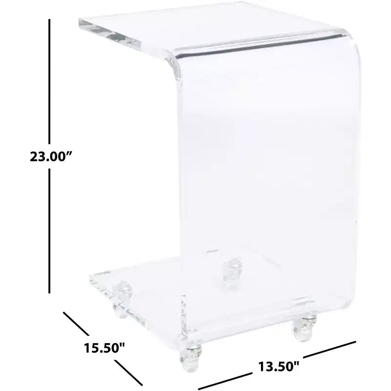 Rollins Acrylic Bar Cart - BCT8006A - Clear - Safavieh